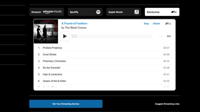 Bandcamp Player on Album Pages