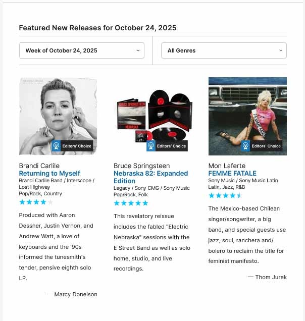 featured new releases