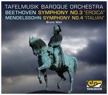 Album cover for Beethoven: Symphony No. 3 "Eroica"; Mendelssohn: Symphony No. 4 "Italian" by Tafelmusik Baroque Orchestra / Bruno Weil