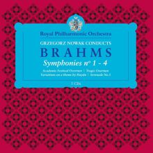 Album cover for Brahms: Symphonies No. 1-4 by Grzegorz Nowak / Royal Philharmonic Orchestra