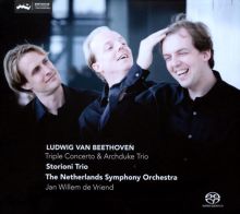 Album cover for Beethoven: Triple Concerto; Archduke Trio by Storioni Trio / Jan Willem de Vriend / Netherlands Symphony Orchestra