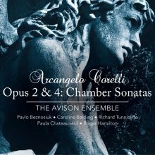 Album cover for Arcangelo Corelli: Chamber Sonatas, Opp. 2 & 4 by Avison Ensemble / Pavlo Beznosiuk