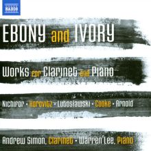 Album cover for Ebony and Ivory: Works for Clarinet and Piano by Andrew Simon / Warren Lee