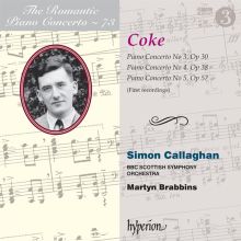 Album cover for The Romantic Piano Concerto, Vol. 73: Coke by Simon Callaghan / Martyn Brabbins / BBC Scottish Symphony Orchestra
