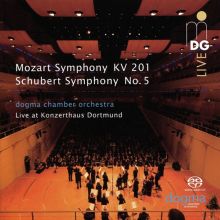 Album cover for Mozart: Symphony KV 201; Schubert: Symphony No. 5 by Mikhail Gurewitsch / dogma chamber orchestra