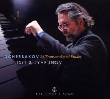 Album cover for 24 Transcendental Etudes: Liszt & Lyapunov by Konstantin Scherbakov