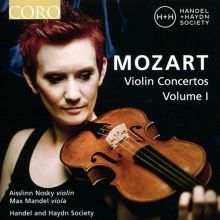 Album cover for Mozart: Violin Concertos Vol. 1 by Aisslinn Nosky / Max Mandel / Handel & Haydn Society