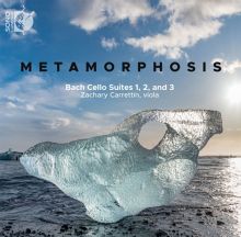 Album cover for Metamorphosis: Bach Cello Suties 1, 2, and 3 by Zachary Carrettin