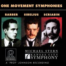 Album cover for One Movement Symphonies: Barber, Sibelius, Scriabin by Michael Stern / Kansas City Symphony