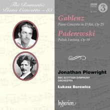 Album cover for The Romantic Piano Concerto, Vol. 83: Gablenz; Paderewski by Jonathan Plowright / Łukasz Borowicz / BBC Scottish Symphony Orchestra