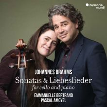 Album cover for Brahms: Sonatas & Liebeslieder for Cello and Piano by Emmanuelle Bertrand / Pascal Amoyel