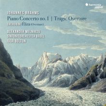 Album cover for Johannes Brahms: Piano Concerto No. 1; Tragic Overture; Cherubini: Éliza (Overture) by Alexander Melnikov / Ivor Bolton / Sinfonieorchester Basel