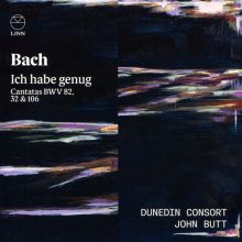 Album cover for Bach: Ich habe genug - Cantatas BWV 82, 32 & 106 by Dunedin Consort / John Butt