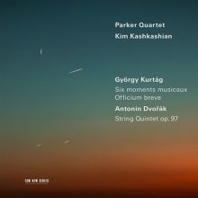 Album cover for Kurtág: Six Moments Musicaux; Officium Breve; Dvořák: String Quintet Op. 97 by Parker Quartet / Kim Kashkashian
