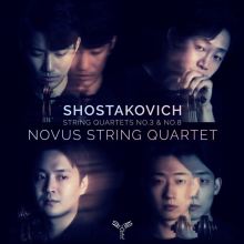 Album cover for Shostakovich: String Quartets No. 3 & No. 8 by Novus Quartet