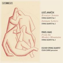 Album cover for Leos Janácek: Kreutzer Sonata; Intimate Letters; Pavel Haas: From the Monkey Mountains by Escher String Quartet / Colin Currie