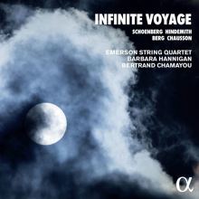 Album cover for Infinite Voyage by Emerson String Quartet / Barbara Hannigan / Bertrand Chamayou