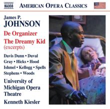 Album cover for James P. Johnson: De Organizer; The Dreamy Kid (excerpts) by Elizabeth Gray / Darnell Ishmel / Kenneth Kiesler / University of Michigan Symphony Orchestra
