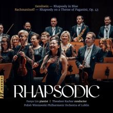 Album cover for Rhapsodic: Gershwin, Rachmaninoff by Fanya Lin / Theodore Kuchar / Henryk Wieniawski Lublin Philharmonic
