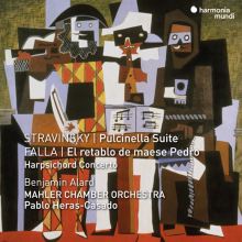 Album cover for Stravinsky: Pulcinella Suite; Falla: El retablo de maese Pedro; Harpsichord Concerto by Pablo Heras-Casado / Airam Hernández / Benjamin Alard / Mahler Chamber Orchestra